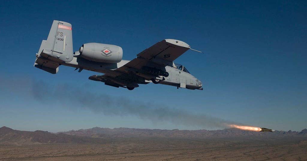 An A-10 fires an AGM-65 Maverick missile in training. (Photo: Public Domain Jim Haseltine)