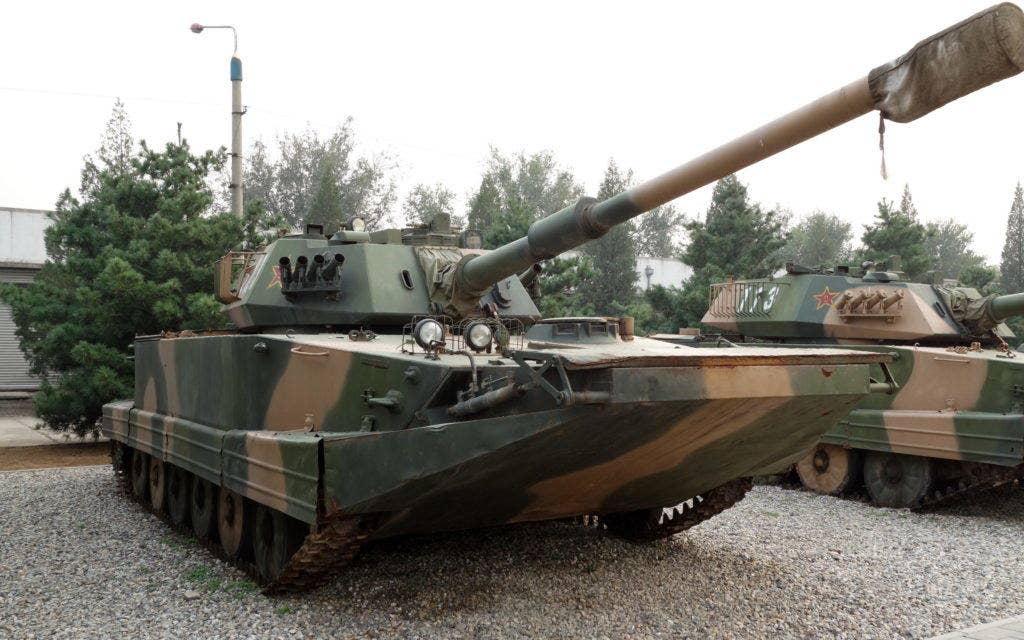 Chinese Type 63A amphibious tank, complete with a 105mm main gun. (Photo from Wikimedia Commons)