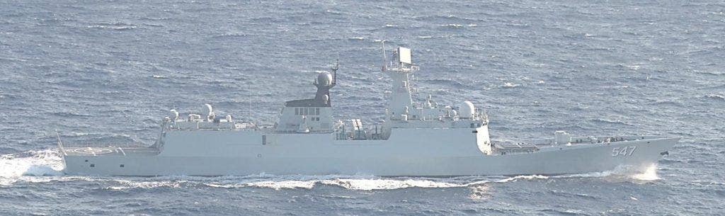 The Jiangkai II-class frigate Linyi. (JMSDF photo)