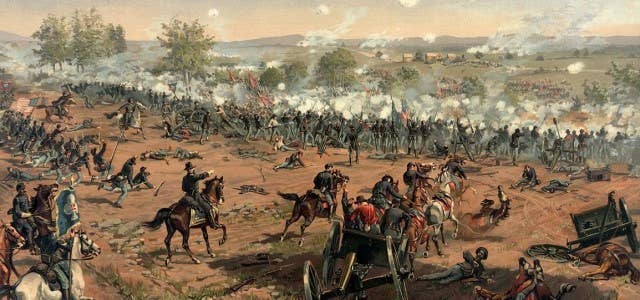 Thure de Thulstrup's Battle of Gettysburg, showing Pickett's Charge. (Scan: Library of Congress)