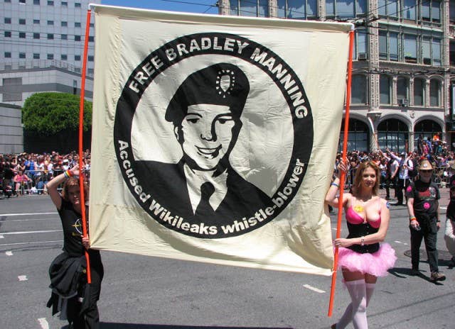 Activists March for Bradley Manning at the 2011 San Francisco Pride Parade. (Photo from Wikimedia commons).