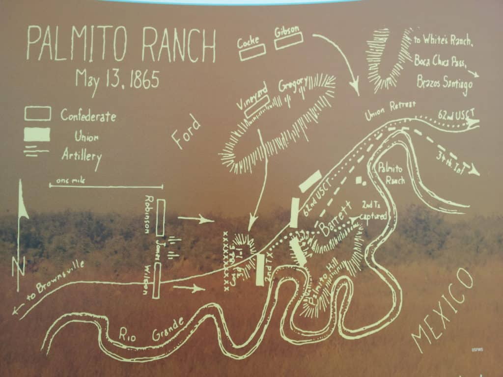 A map of the Battle of Palmito Ranch captures the military movements but not the stupidity of the conflict. (Photo: Pi3.124 CC BY-SA 3.0)