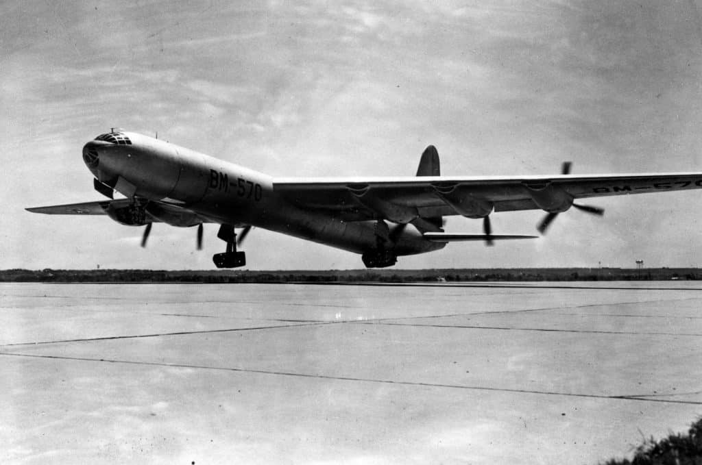 Convair XB-36 takeoff during its first flight on March 29, 1950. (Photo: U.S. Air Force)