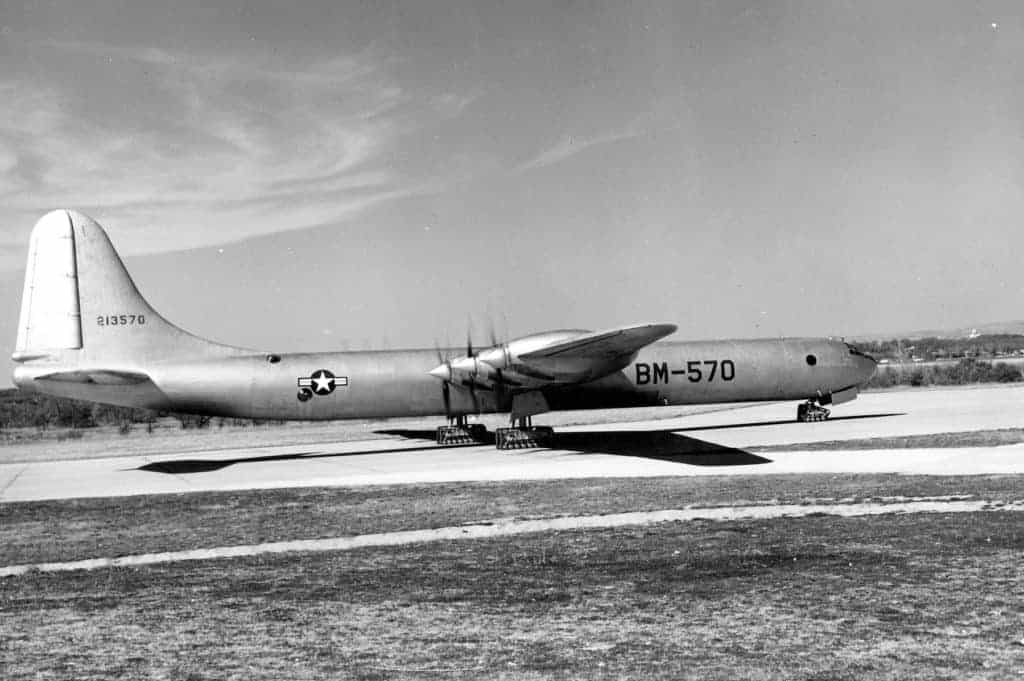 Side view of Convair XB-36. (Photo: U.S. Air Force)
