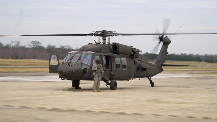 The pilot and crew prepare for an initial test flight of the UH-60V Black Hawk, which successfully flew for the first time on Jan. 19 | Northrup Grumman photo