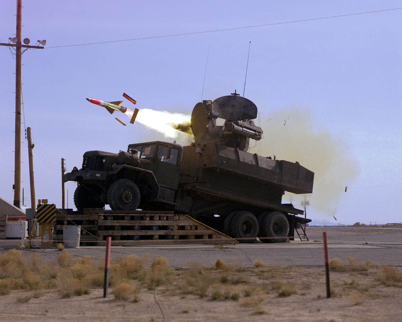 A MIM-115 Roland fired from Launch Complex 32. (DOD photo)
