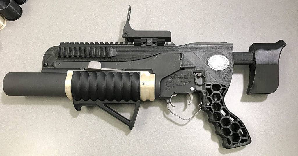 Designed with soldier input, this modified M203 grenade launcher was made mostly from 3D printed parts. (Photo: US Army)