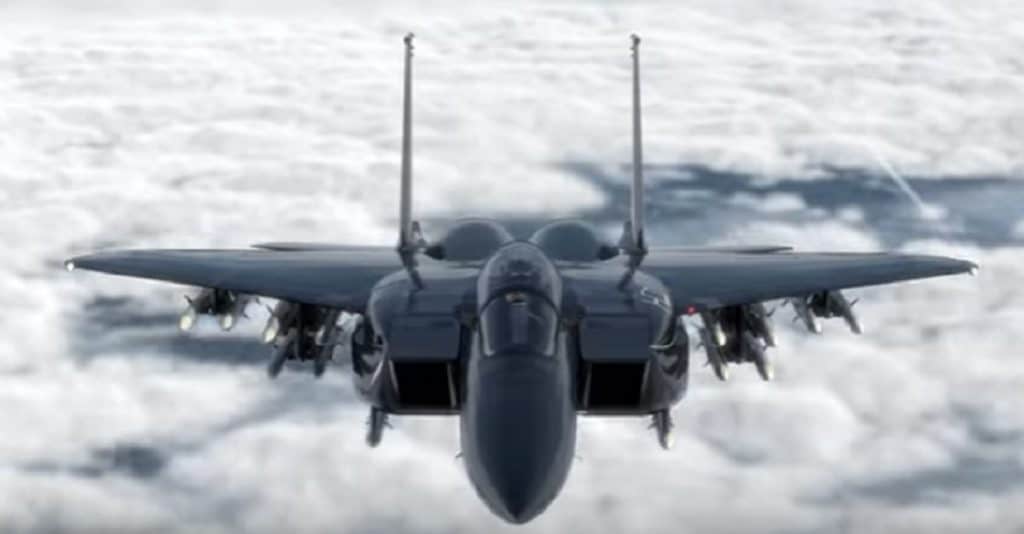 Boeing is pitching the Eagle 2040C, able to carry 16 AMRAAMs. (Youtube Screenshot from Boeing video)