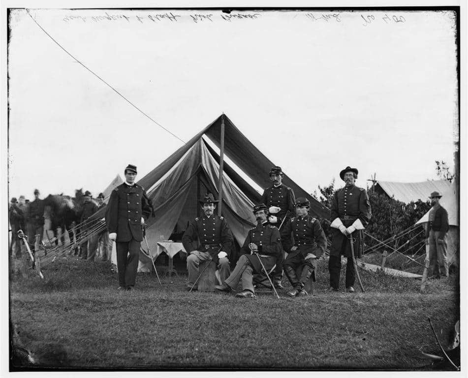 Army Brig. Gen. Robert Nugent, commander of the 2nd (Irish) Brigade, and his staff in 1864. (Photo: William Morris Smith, Public domain)