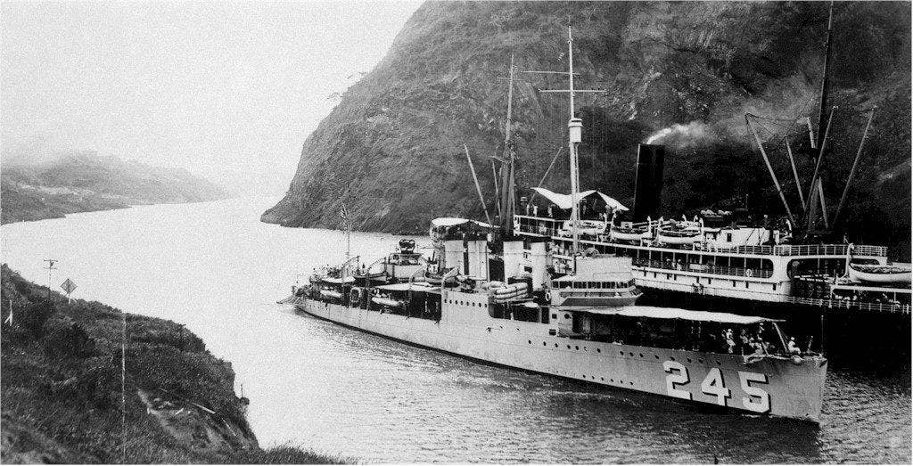 The USS Reuben James, a destroyer and the first U.S. ship lost in World War II, sails the Panama Canal in this undated photo. (Photo: U.S. Navy)