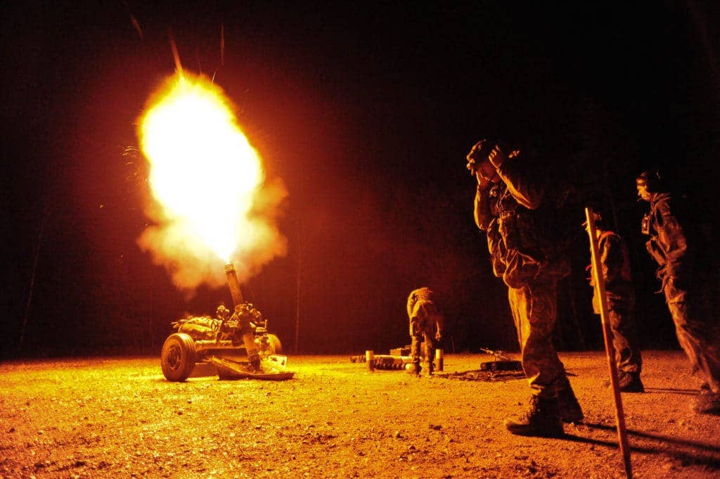 artillery fire