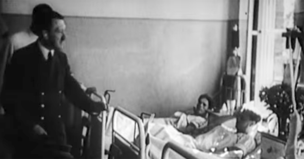 Hitler visits some of the injured survivors of the headquarters explosion in the hospital. (Source: Smithsonian Channel/ YouTube/ Screenshot)