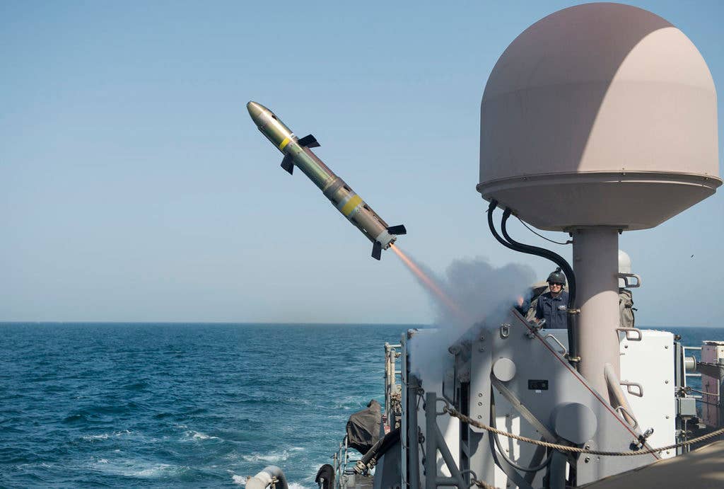 USS Firebolt fires a version of the AGM-176 Griffin missile. (U.S. Navy photo)