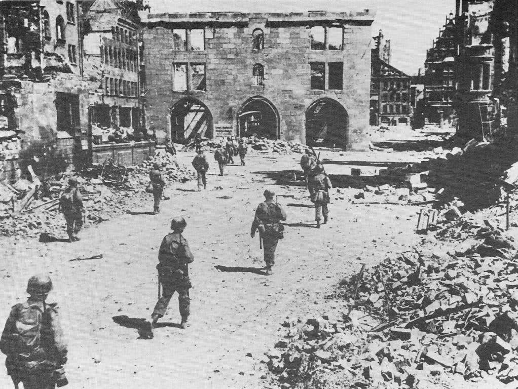 Troops from the 3rd Infantry Division in Nuremburg. (US Army photo)