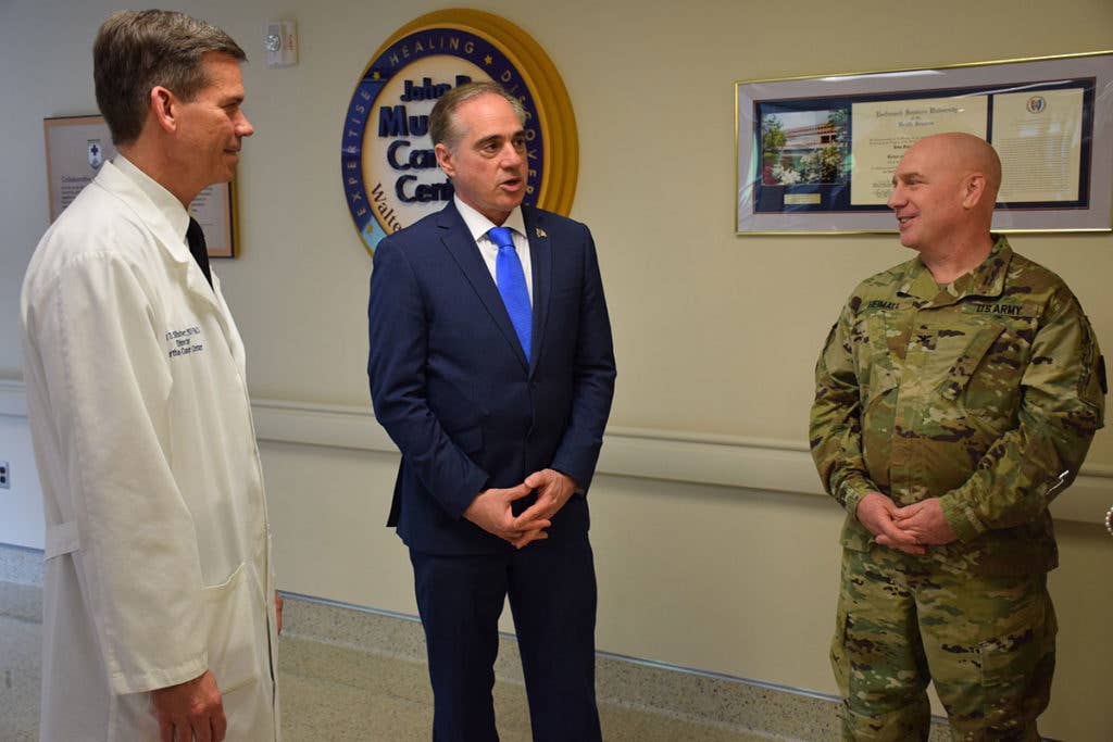 Secretary of Veterans Affairs, the Honorable David J. Shulkin, visits the Walter Reed National Military Medical Center in Bethesda, Maryland, April 27. Shulkin, who visited the medical center for the first time, spoke with various providers throughout the facilities to learn about the medical care given at the hospital. (Photo by Megan Garcia, Walter Reed National Military Medical Center Command Communications)
