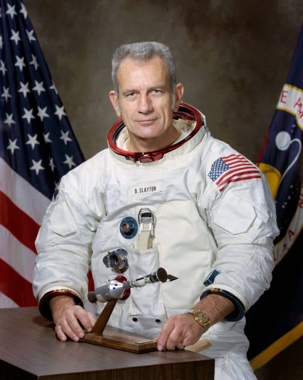 Slayton was actually very well-spoken in front of the mic. (NASA)