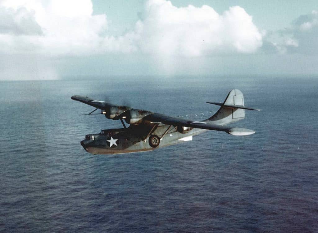 Consolidated PBY-5A Catalina on a patrol during World War II. (US Navy photo)