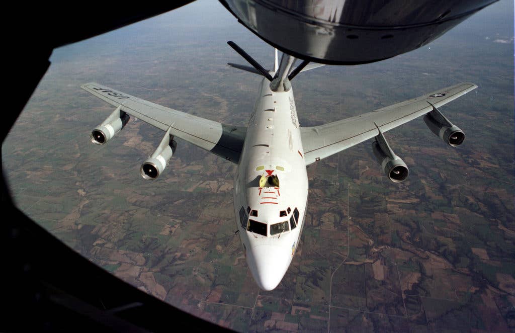 The WC-135W Constant Phoenix aircraft collects particulate and gaseous debris from the accessible regions of the atmosphere in support of the Limited Nuclear Test Ban Treaty of 1963. (U.S. Air Force photo)