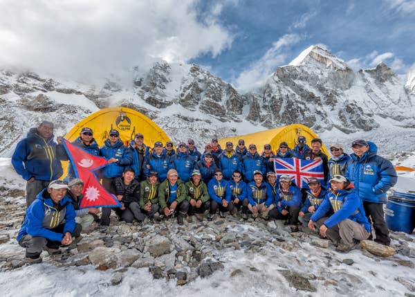 The Gurkha climbing team poses during the 2015 attempt that was eventually abandoned after a massive earthquake struck the Gurkhas' homeland and destroyed the Everest base camp. (Photo: British Ministry of Defence)
