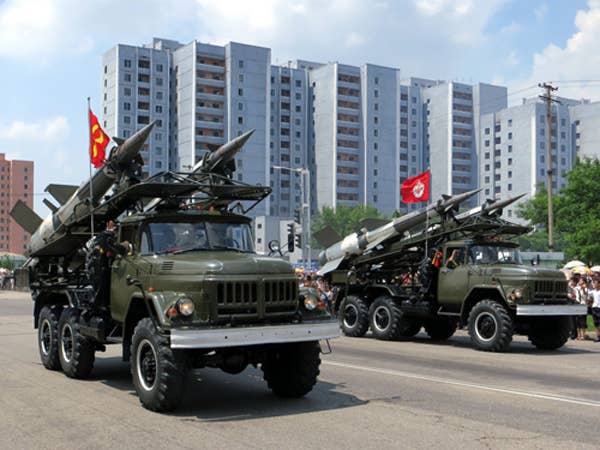 North Korean anti-air missile on parade in Pyongyang.