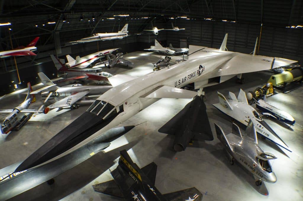 The XB-70's immense size is apparent in this photo of the plane on display at the National Museum of the Air Force. (USAF photo)