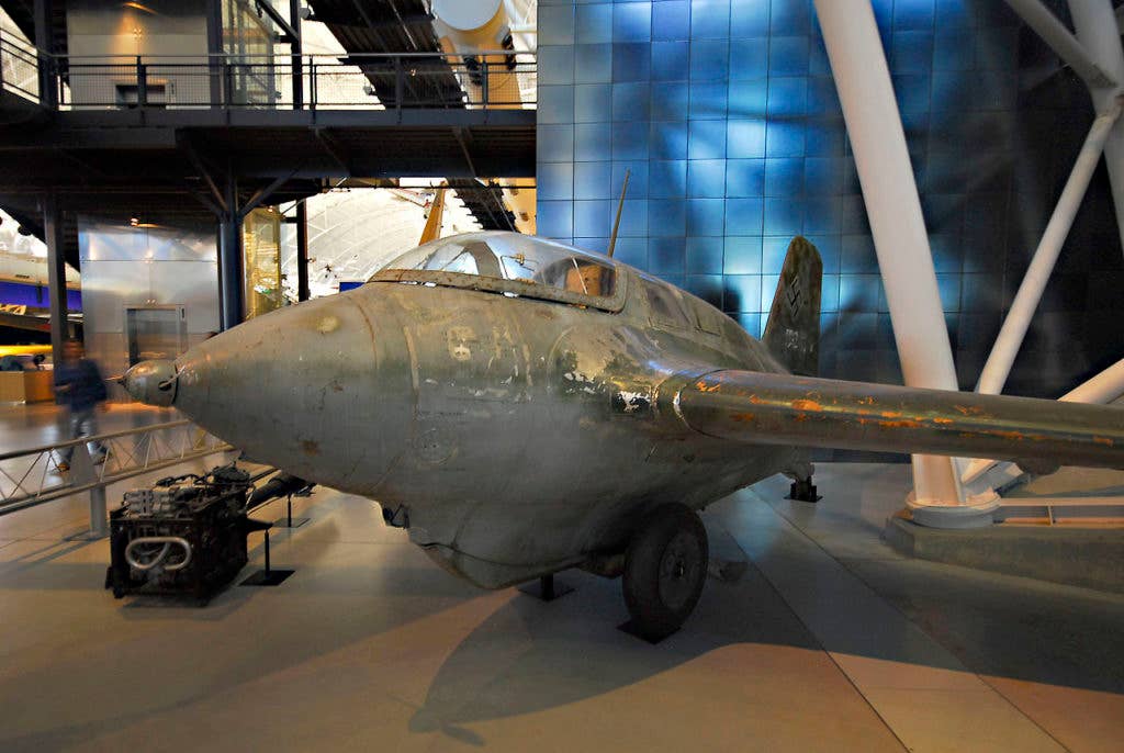 Me 163 at the Udvar-Hazy National Air and Space Museum. (Photo from Wikimedia Commons)