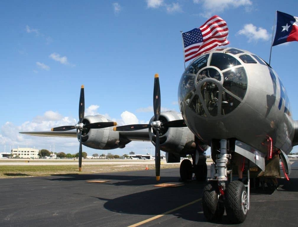 Fifi, one of only two flying Boeing B-29 Superfortresses. (Photo by Ilikerio via Wikimedia Commons)