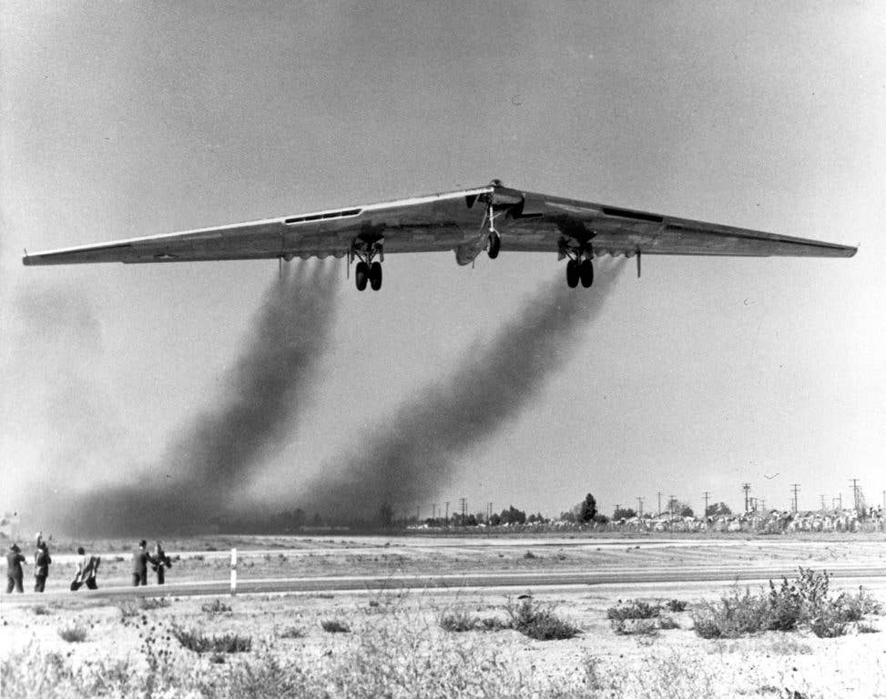 YB-49 takes off. (USAF photo)