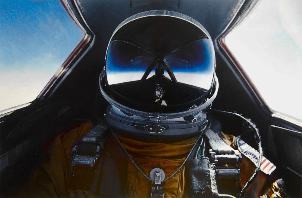 The compressed suit pilots wear in the SR-71 helps them resist g-forces and keeps their blood from boiling in such high altitude flight. It also acted as a personal escape capsule for Bill Weaver. (Photo: U.S. Air Force Brian Shul)