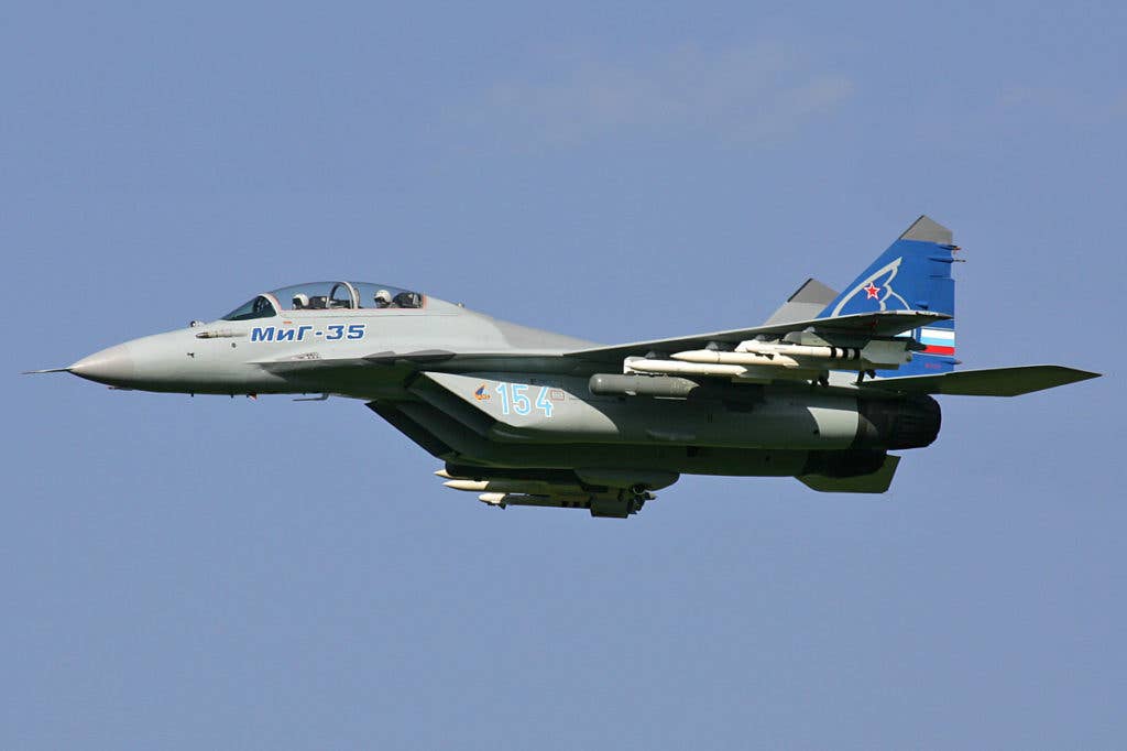 The MiG-35 at the MAKS air show in 2007. (Photo from Wikimedia Commons)