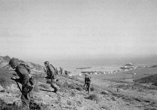 Rangers train on the terrain of the 8 November assault at Arzew (U.S. Army Photograph)