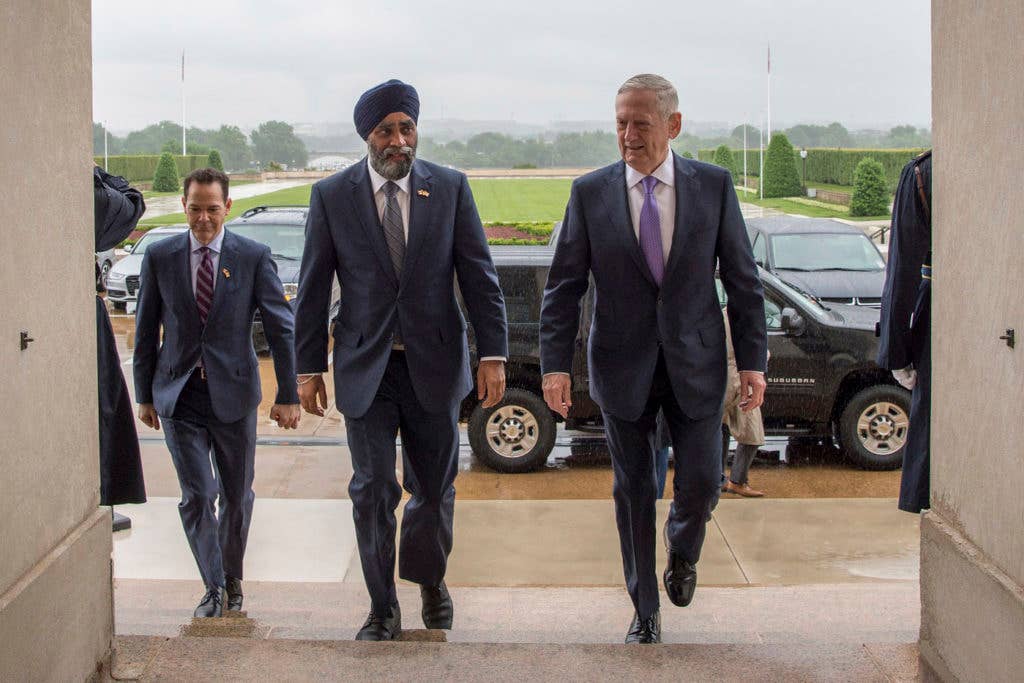 Canadian Defence Minister Harjit Sajjan meeting Jim Mattis is a start in the right direction.