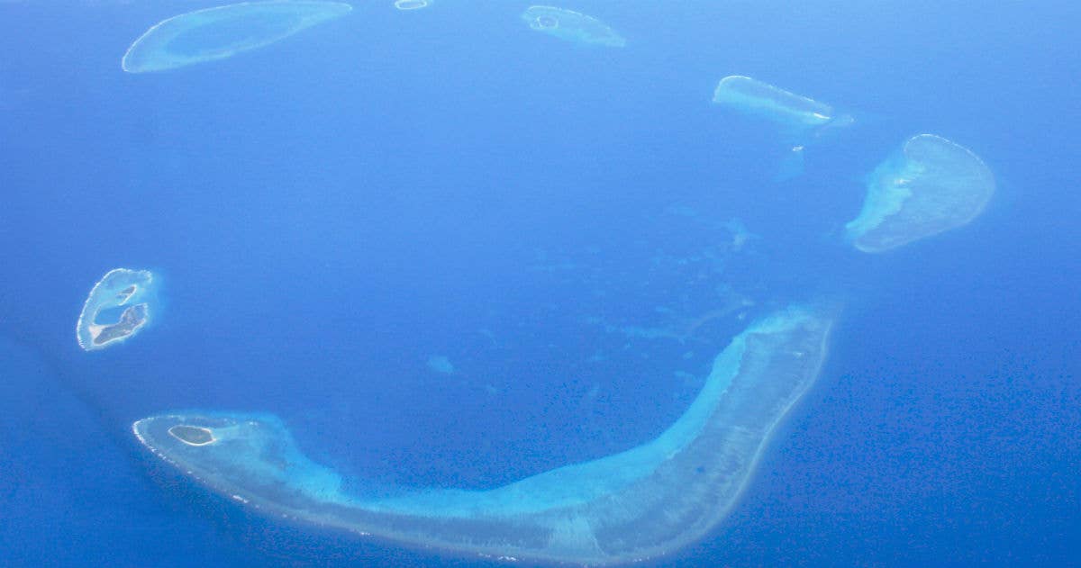 Paracel Islands, as seen from above. Photo from Wikimedia Commons