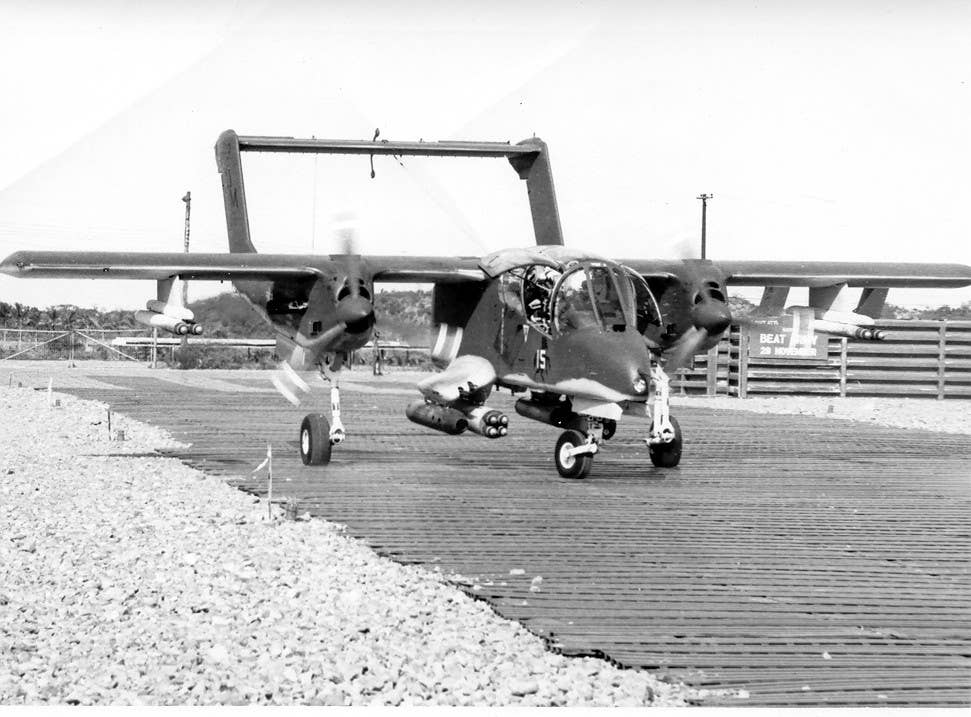 A Vietnam-era OV-10A Bronco prior to a mission. The Bronco still flies in combat today (Photo Wikimedia Commons)