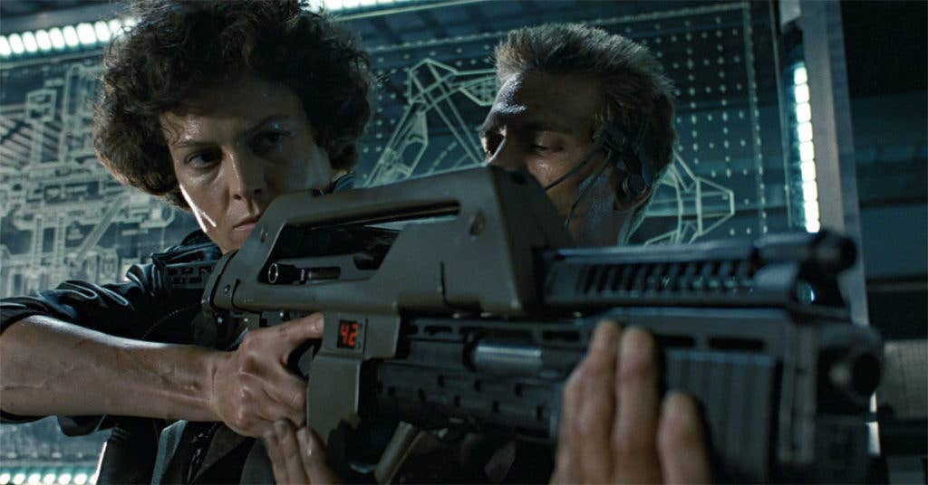 Ripley, Cpl. Hicks, and M41A Pulse Rifle. (Source: Fox)