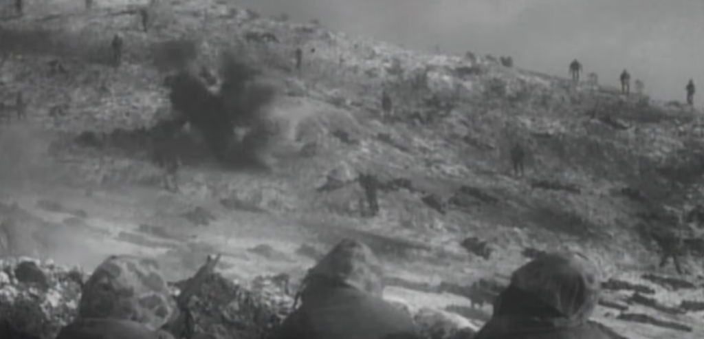 Marine units engage their enemy targets at they charge forward. (Source: AHC/YouTube/Screenshot)