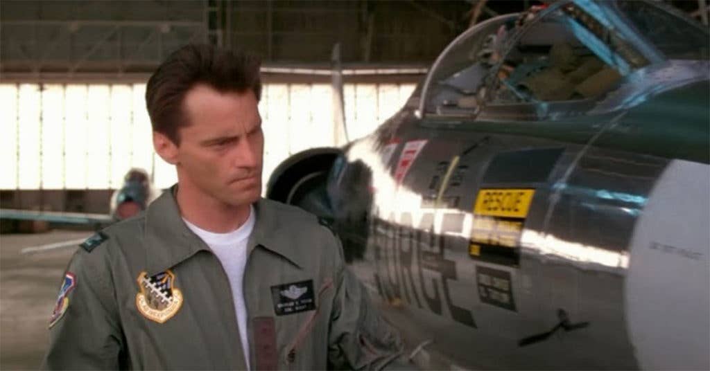 Shepard as Air Force legend Chuck Yeager. (Source: WB/Screenshot)