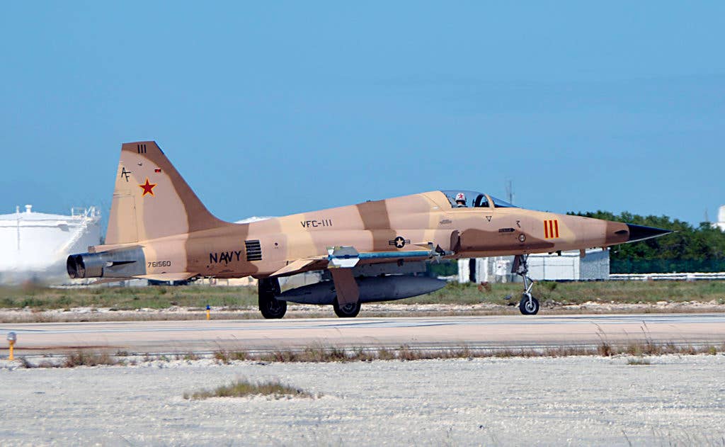 An F-5N Tiger II assigned to the Sun Downers of Fighter Squadron Composite (VFC) 111 launches from Boca Chica Field. ( U.S. Navy photo by Mass Communication Specialist 1st Class Brian Morales)