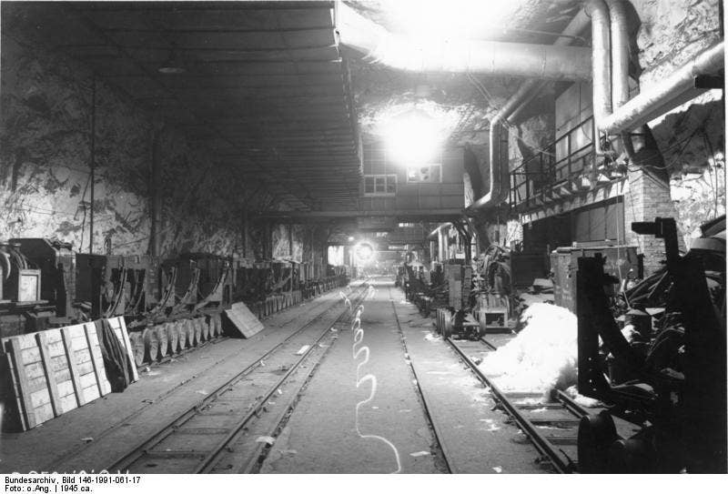 This is the underground facility in Germany where prisoners of the concentration camp near Nordhausen were forced to create V-2 rockets for German use against the Allies. (Photo: German Federal Archives)