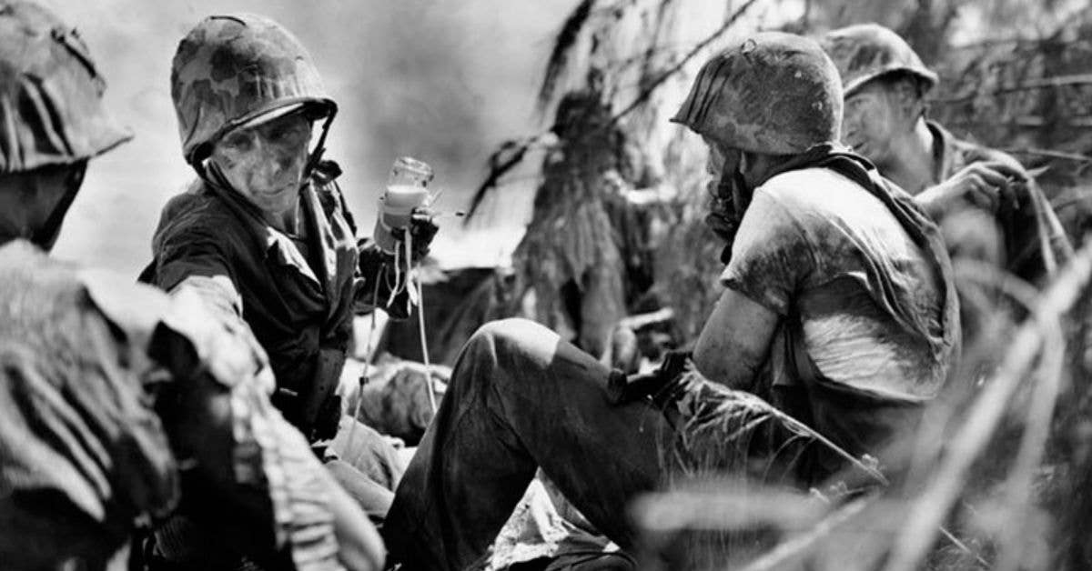 Soldiers at the battle of Saipan. Photo from US National Archives.
