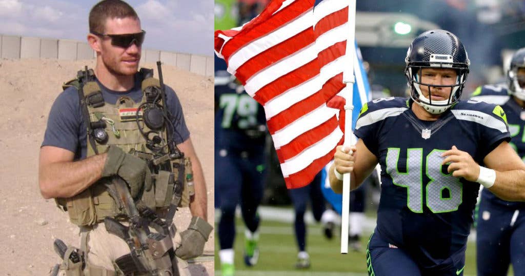 Boyer as a Green Beret in Iraq and later as a long snapper with the Seattle Seahawks.