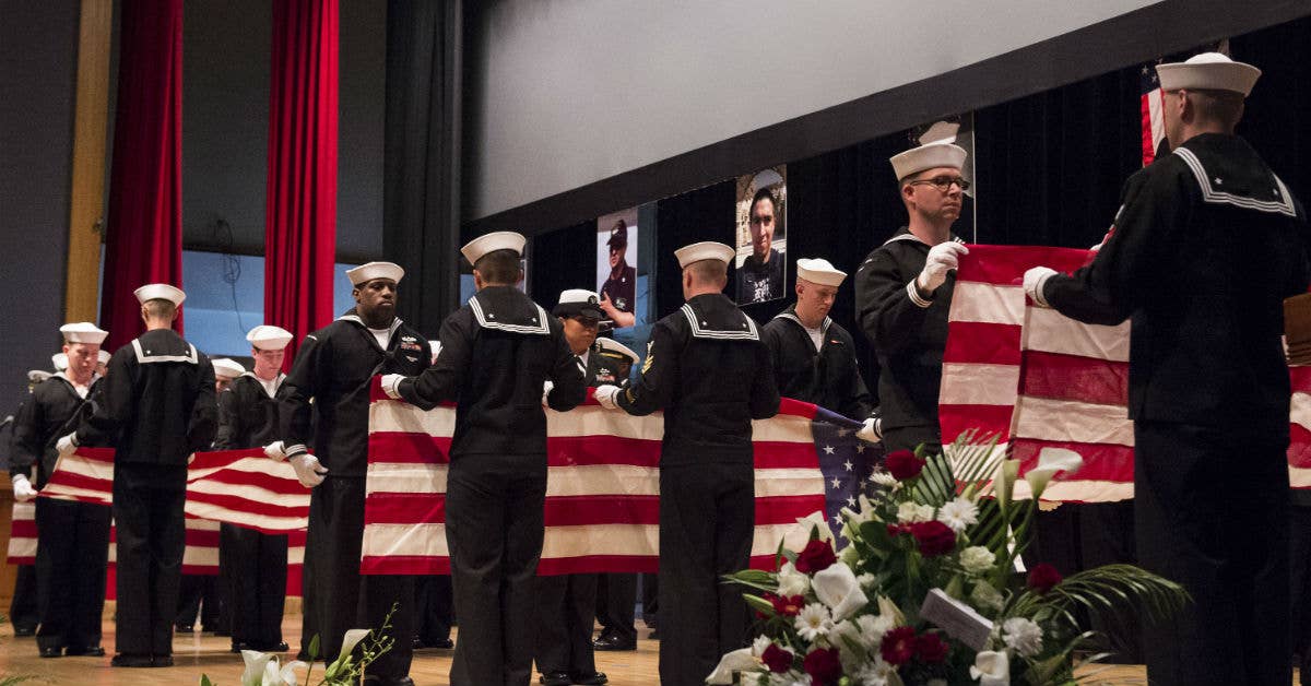 Honoring the seven Sailors assigned to the Arleigh Burke-class guided-missile destroyer USS Fitzgerald who were killed in a collision at sea. Navy photo by Mass Communication Specialist 2nd Class Raymond D. Diaz III