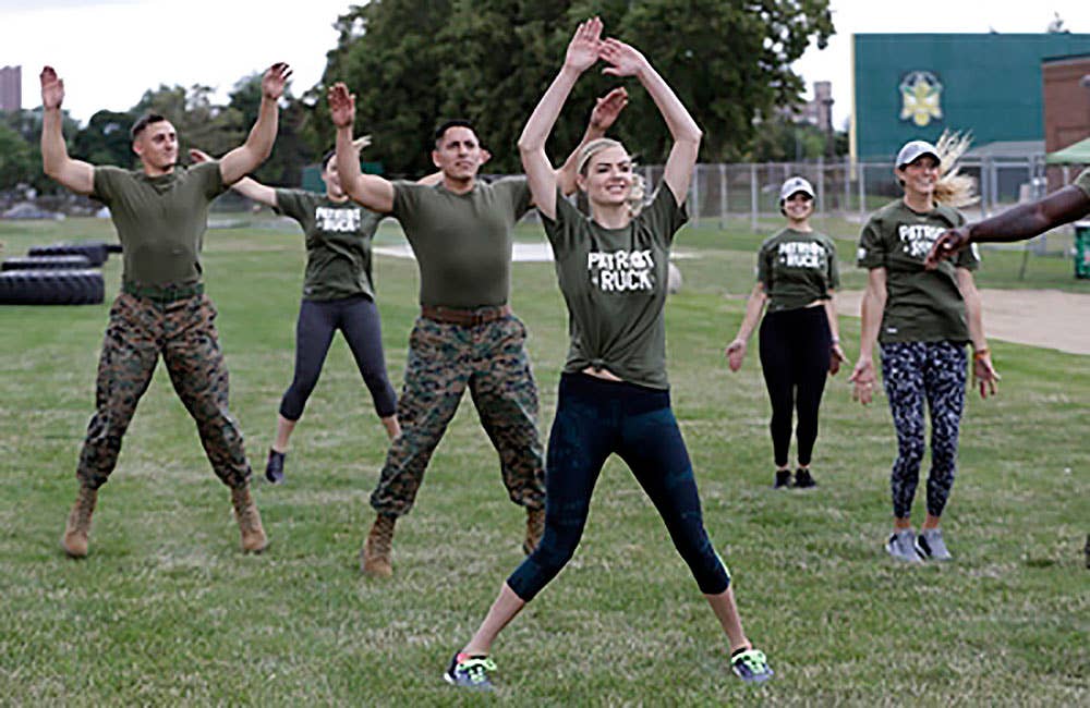 Model Kate Upton was put through her paces to help the Corps promote a local event. (Photo from AP via News Edge)