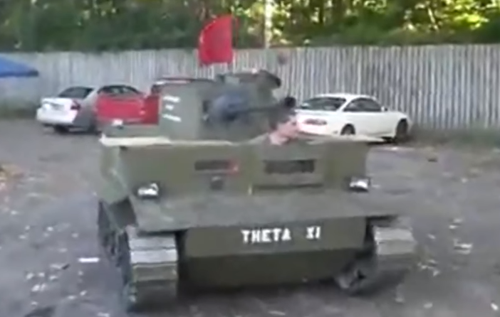 This homemade tank was built to dominate the paintball arena! (Youtube screenshot)