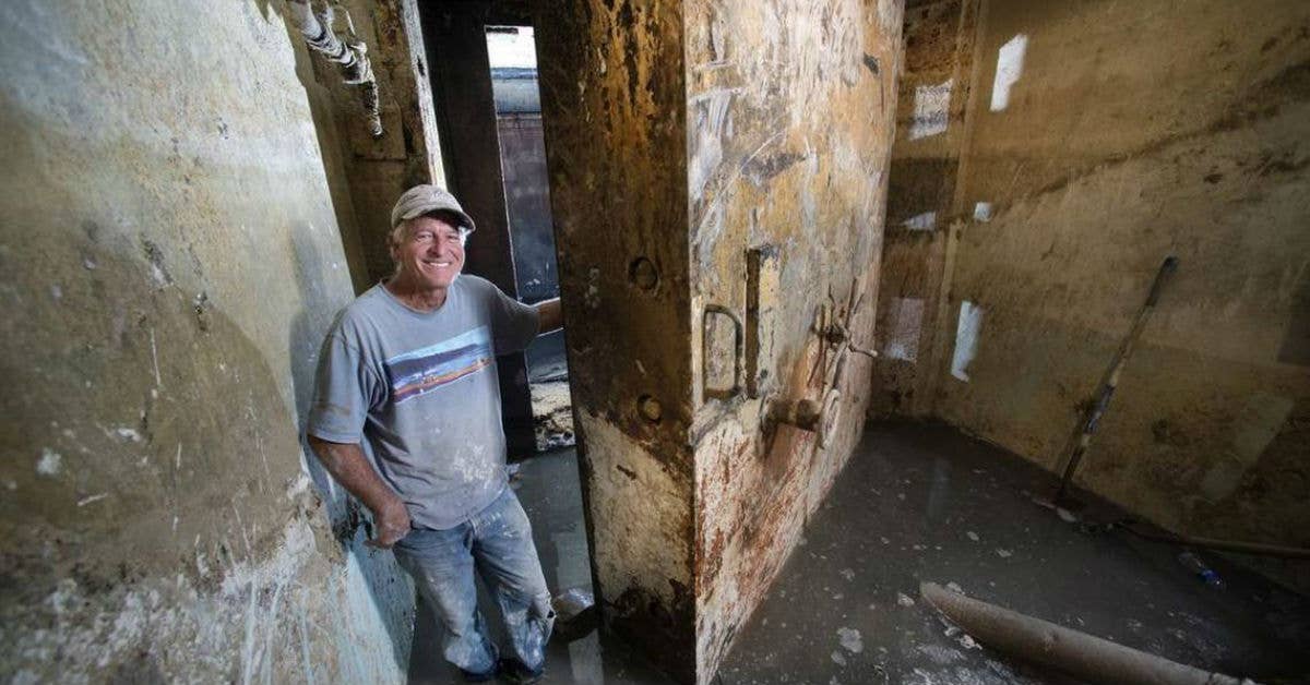 Russ Nielsen stands at the entrance of his Minuteman-II silo, before renovation. Photo by Joe Ledford of The Kansas City Star.