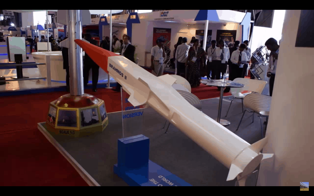 A model of the BrahMos II, Russian-Indian hypersonic missile under joint development.
