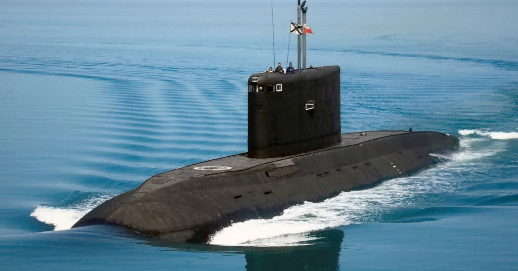 Improved Kilo class submarine. Photo from Ministry of Defense of the Russian Federation.