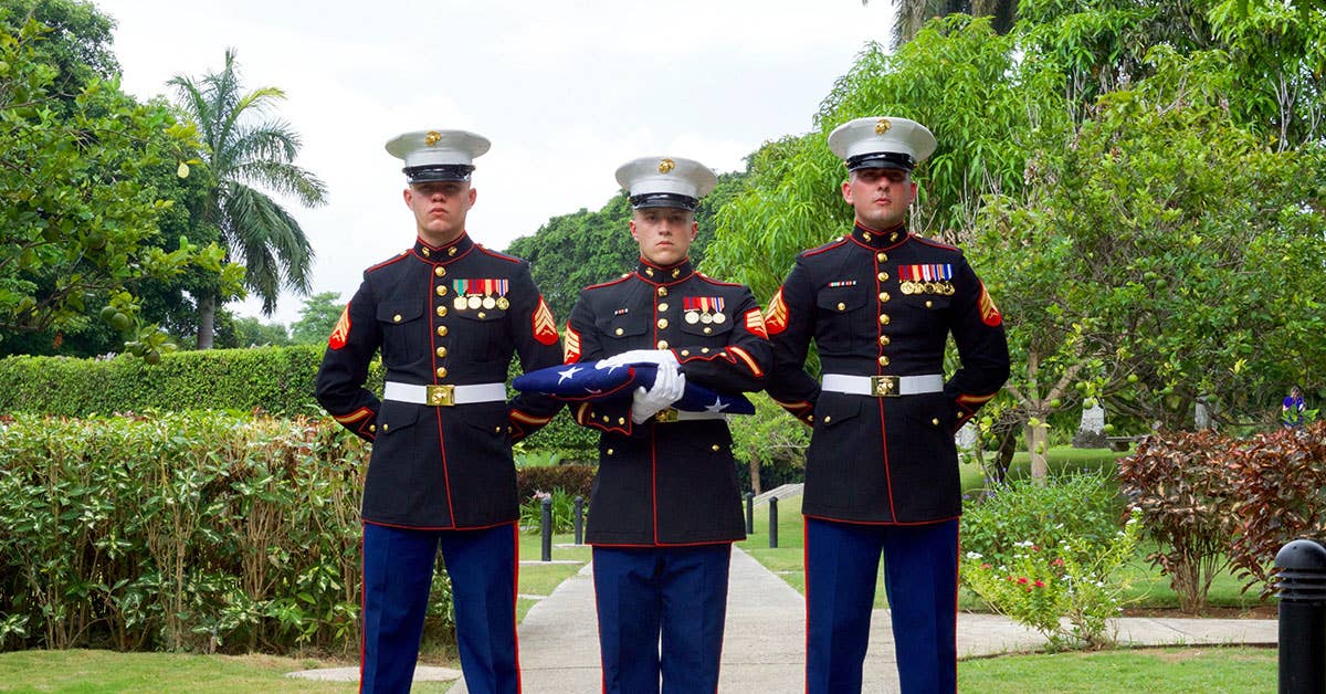 US Marines stand ready to raise the flag during ceremony at the Ambassador's residence in Havana, Cuba. Photo from US State Department.