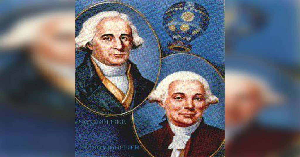 Image of the Montgolfier brothers that made the first hot air balloon, a precursor to the flying aircraft carrier