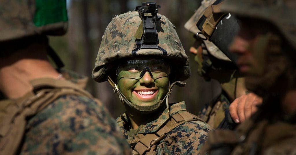 Pfc. Christina Fuentes Montenegro is one of the first women to graduate infantry training with Delta Company, Infantry Training Battalion. (U.S. Marine Corps photo by Chief Warrant Officer 2 Paul S. Mancuso/Released)
